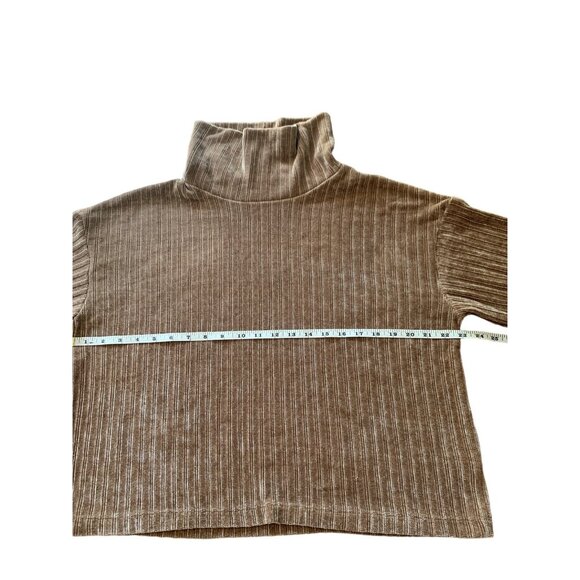 Philosophy Republic Clothing Womens Brown Ribbed Cowl Neck Long Sleeve Sweater - Picture 4 of 8